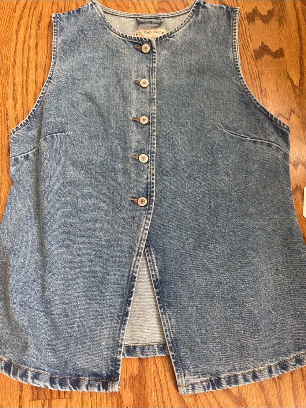 WE THE FREE denim button vest NWT - Picture 4 of 5
